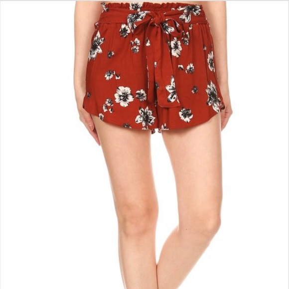 Brand New High Waist Shorts w/Front Bow - Picture 2 of 5